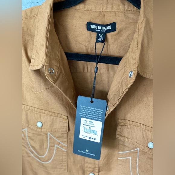 NWT True Religion Men’s Button Down Shirt Medium - Picture 3 of 6